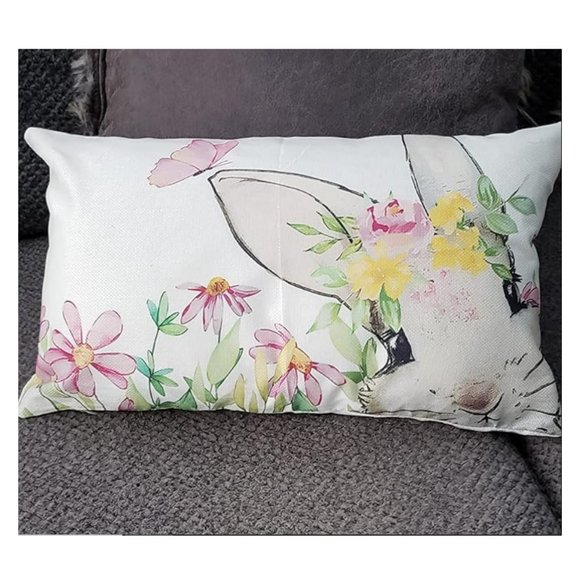 Easter Throw Pillow Covers Bunny Decorative Accent Cases Cottage Spring Decor - Picture 4 of 10